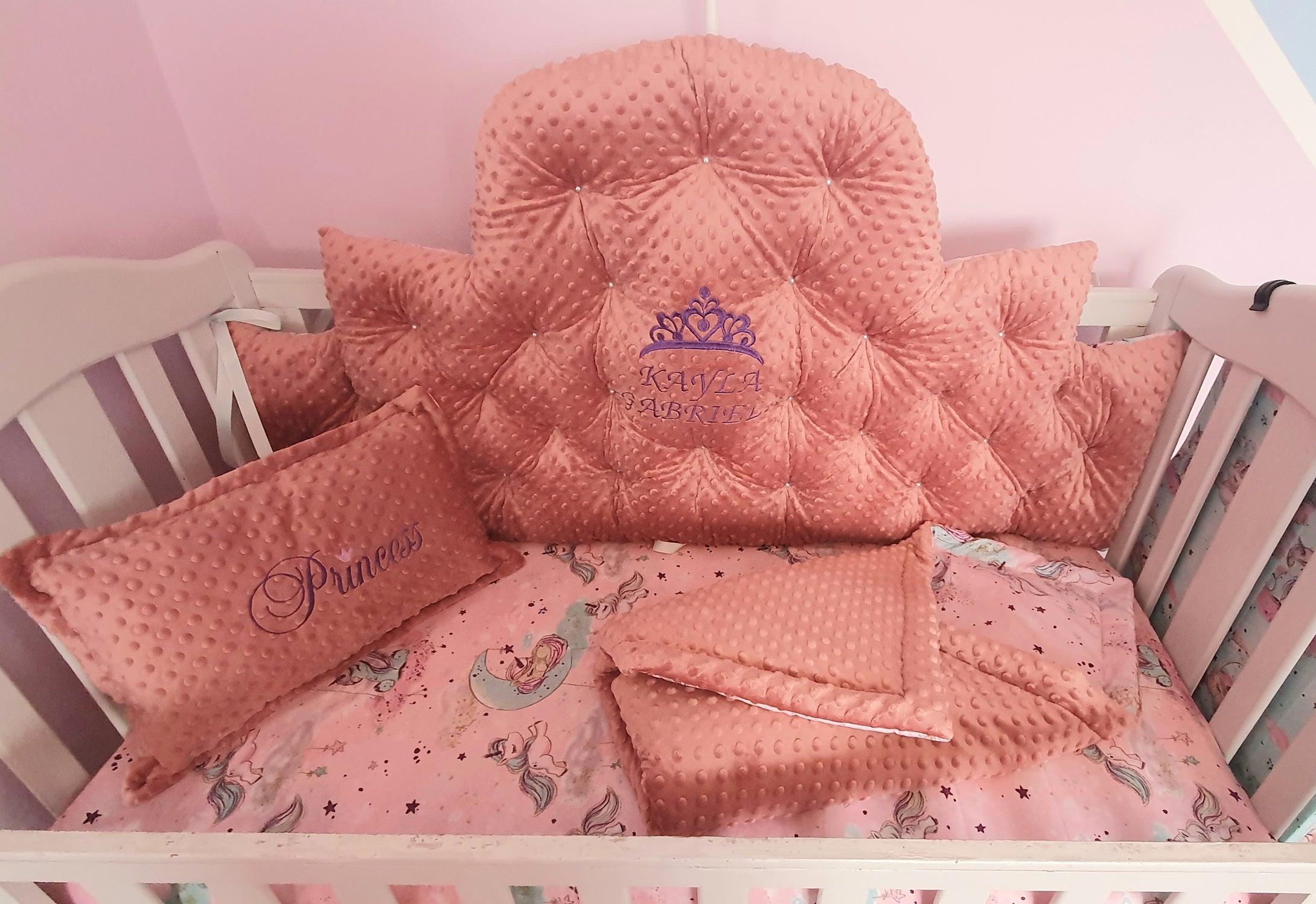 Luxury baby bedding 120x60 , 100 %cotton and dimple minky