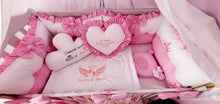 Load image into Gallery viewer, Luxury baby bedding 120x60, personalised by embroidery
