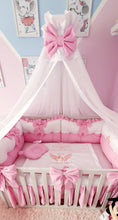 Load image into Gallery viewer, Luxury baby bedding 120x60, personalised by embroidery
