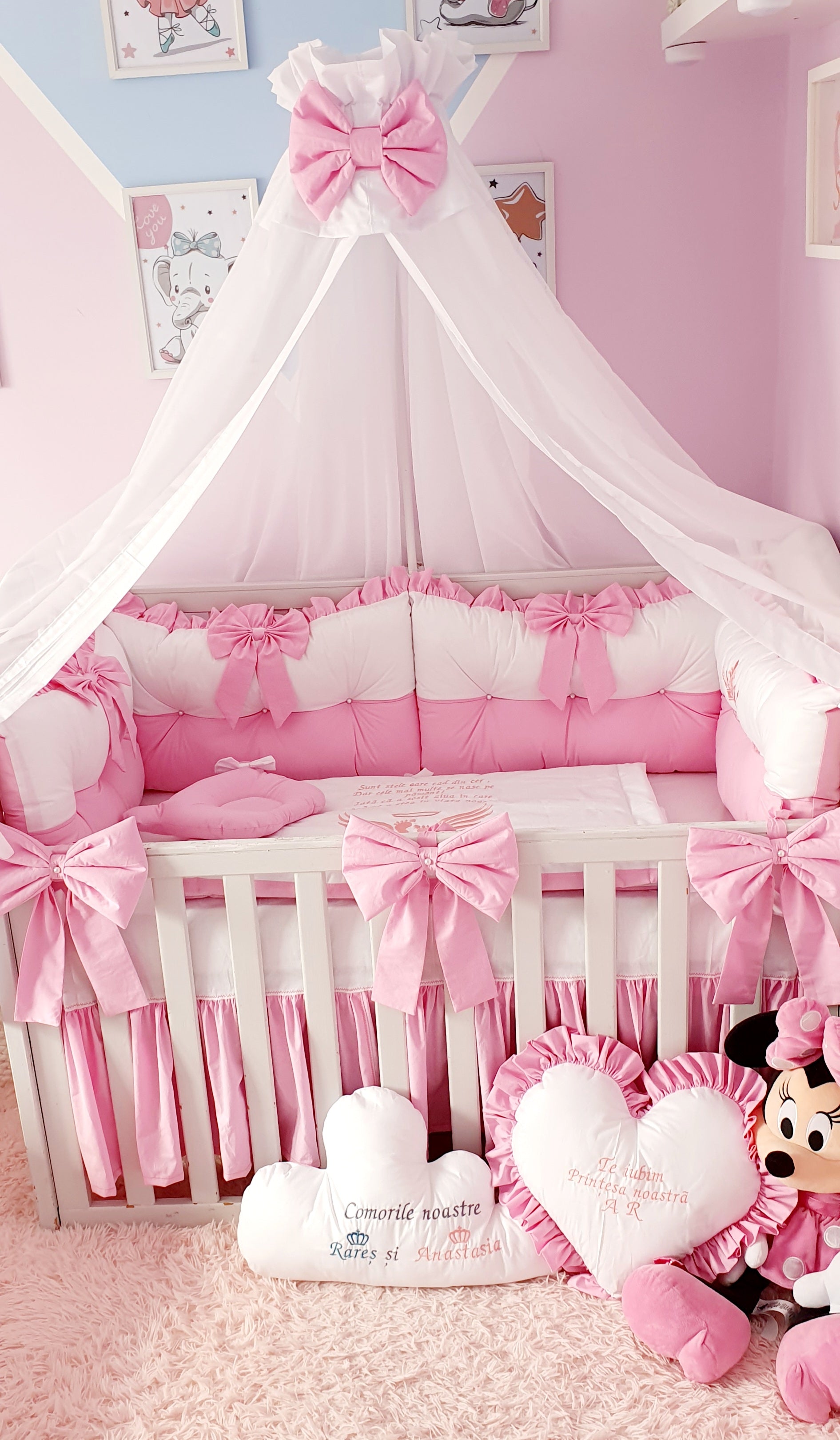 Luxury baby bedding 120x60, personalised by embroidery