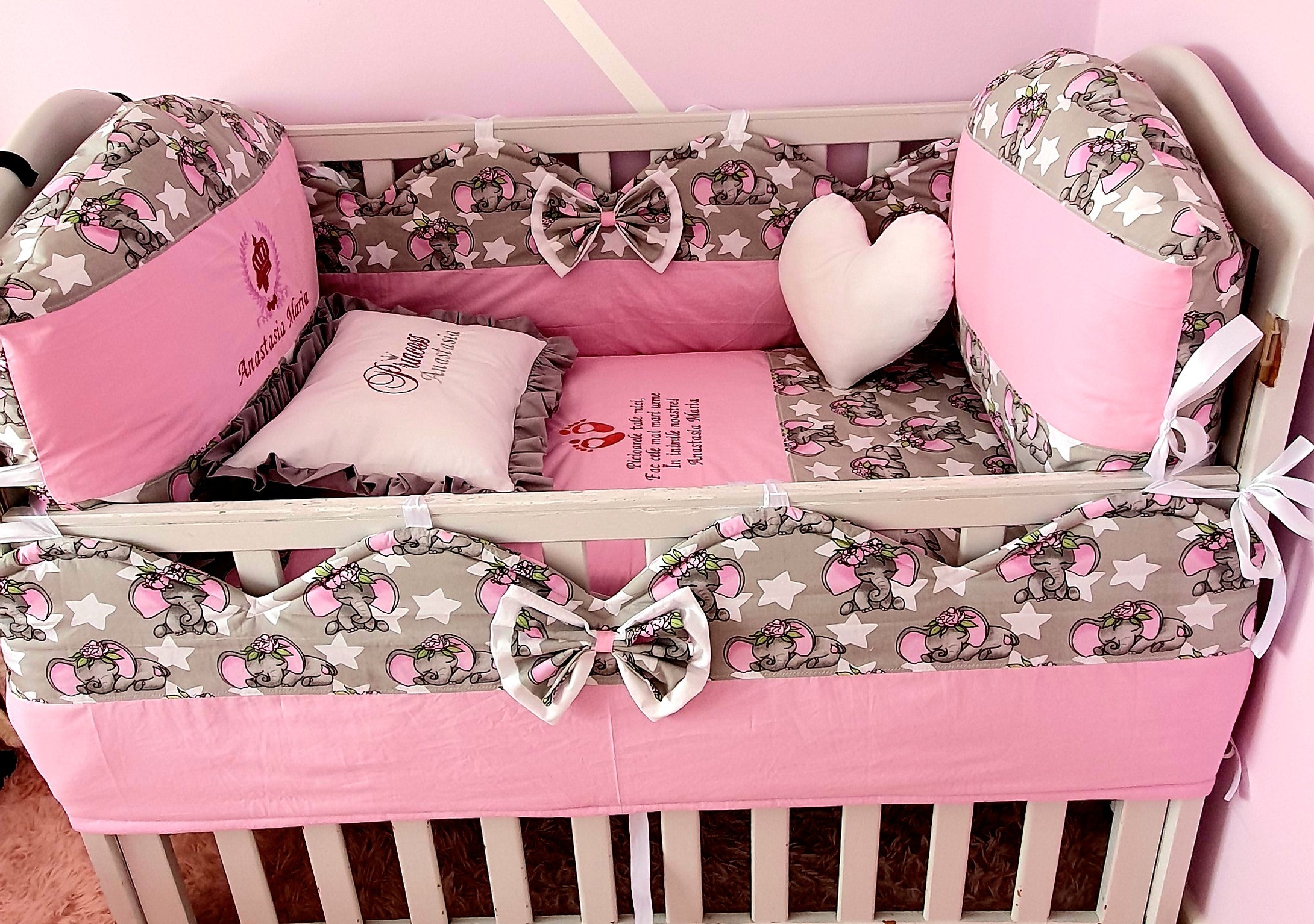 Baby bedding 140x70 personalised by embroidery