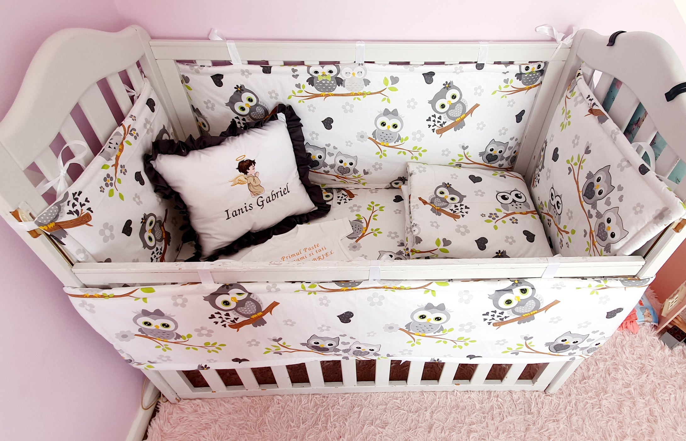 Baby bedding 140x70, personalised by embroidery, 100%cotton