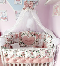 Load image into Gallery viewer, Luxury baby bedding duble face, 120x60 personalised by embroidery
