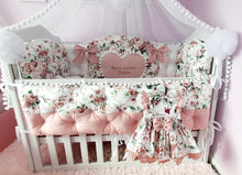 Load image into Gallery viewer, Luxury baby bedding duble face, 120x60 personalised by embroidery
