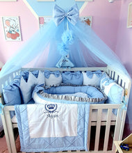 Load image into Gallery viewer, Luxury baby bedding 120x65 , personalised by embroidery

