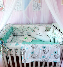 Load image into Gallery viewer, Luxury baby bedding 120x60 personalised by embroidery
