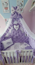 Load image into Gallery viewer, Luxury baby bedding 120x60 personalised by embroidery
