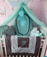 Load image into Gallery viewer, Luxury baby bedding 90x64 , 100%cotton, personalised by embroidery
