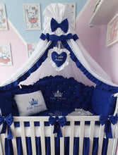 Load image into Gallery viewer, Luxury baby bedding 120x60 personalised by embroidery,  100% cotton
