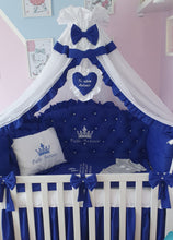 Load image into Gallery viewer, Luxury baby bedding 120x60 personalised by embroidery,  100% cotton
