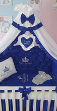 Load image into Gallery viewer, Luxury baby bedding 120x60 personalised by embroidery,  100% cotton
