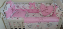Load image into Gallery viewer, Luxury baby bedding 120x60 personalised by embroidery
