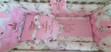Load image into Gallery viewer, Luxury baby bedding 120x60 personalised by embroidery
