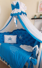 Load image into Gallery viewer, Luxury baby bedding 120x60 personalised by embroidery, 100% cotton

