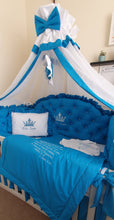 Load image into Gallery viewer, Luxury baby bedding 120x60 personalised by embroidery, 100% cotton
