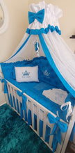 Load image into Gallery viewer, Luxury baby bedding 120x60 personalised by embroidery, 100% cotton
