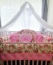 Load image into Gallery viewer, Luxury baby bedding ,120x60 personalised by embroidery
