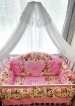 Load image into Gallery viewer, Luxury baby bedding ,120x60 personalised by embroidery
