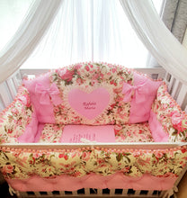 Load image into Gallery viewer, Luxury baby bedding ,120x60 personalised by embroidery
