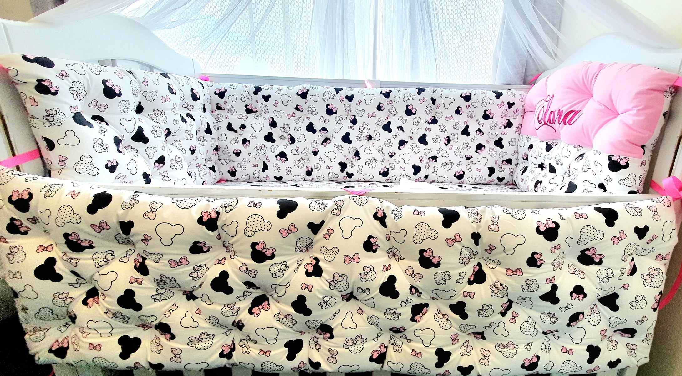 Baby Bumpers 120x60, 100% cotton personalised by embroidery