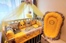 Load image into Gallery viewer, Luxury baby bedding 120x60, personalised by embroidery
