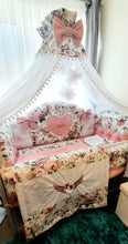 Load image into Gallery viewer, Luxury baby bedding , 120x60 personalised by embroidery
