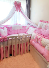 Load image into Gallery viewer, Luxury baby bedding 140x70, personalised by embroidery
