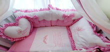 Load image into Gallery viewer, Luxury baby bedding 140x70, personalised by embroidery
