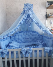 Load image into Gallery viewer, Luxury baby bedding 120x60 personalised by embroidery, 100% cotton

