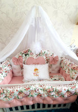 Load image into Gallery viewer, Luxury baby bedding 140x70 personalised by embroidery
