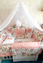 Load image into Gallery viewer, Luxury baby bedding 140x70 personalised by embroidery
