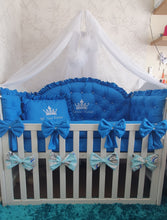 Load image into Gallery viewer, Luxury baby bedding 120x60 personalised by embroidery, 100% cotton

