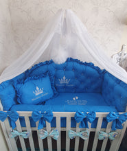 Load image into Gallery viewer, Luxury baby bedding 120x60 personalised by embroidery, 100% cotton
