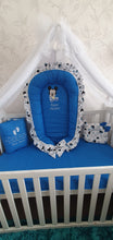 Load image into Gallery viewer, Baby nest , blanket and pillow personalised by embroidery
