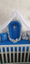 Load image into Gallery viewer, Baby nest , blanket and pillow personalised by embroidery
