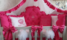 Load image into Gallery viewer, Luxury baby bedding 120x60 personalised by embroidery, 100% cotton

