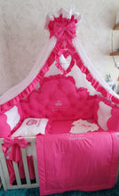 Load image into Gallery viewer, Luxury baby bedding 120x60 personalised by embroidery, 100% cotton

