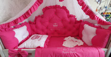 Load image into Gallery viewer, Luxury baby bedding 120x60 personalised by embroidery, 100% cotton
