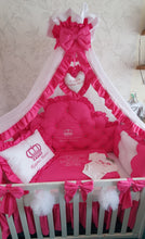Load image into Gallery viewer, Luxury baby bedding 120x60 personalised by embroidery, 100% cotton

