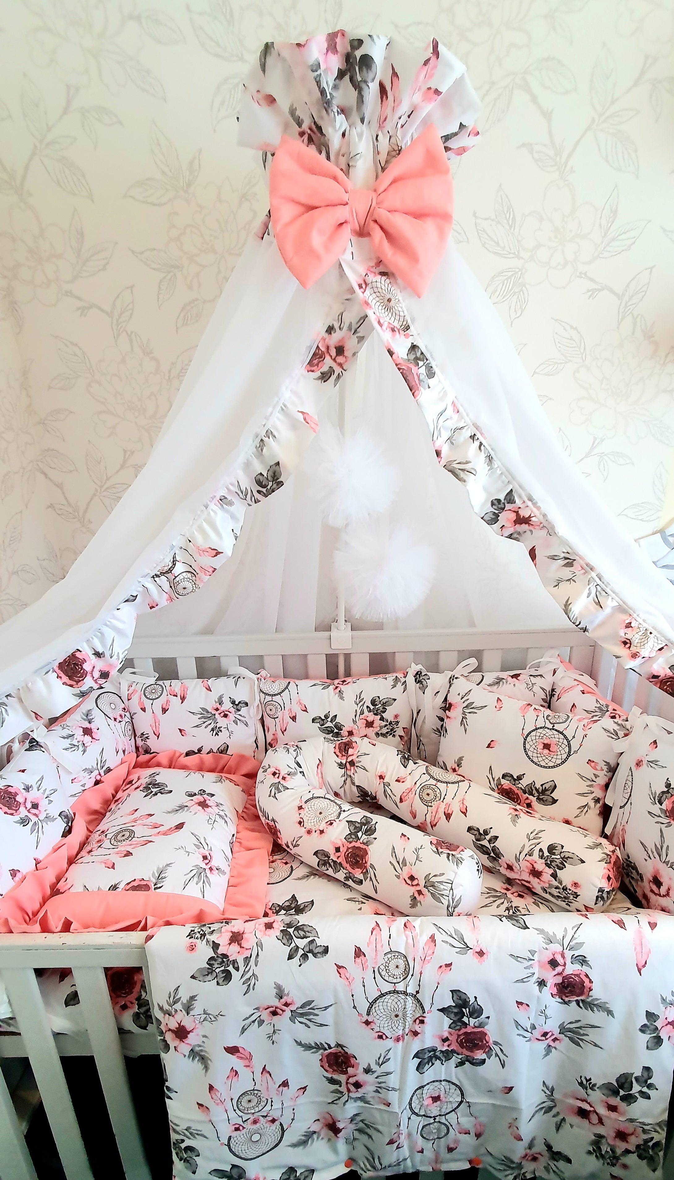 Luxury baby bedding 140x70, duble face.. 100% cotton ,personalised by embroidery 