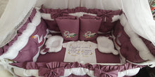 Load image into Gallery viewer, Luxury baby bedding 140x70 personalised by embroidery
