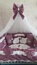 Load image into Gallery viewer, Luxury baby bedding 140x70 personalised by embroidery
