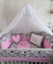 Load image into Gallery viewer, Baby bedding 120x60 personalised by embroidery 
100% cotton
