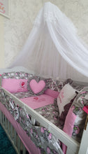 Load image into Gallery viewer, Baby bedding 120x60 personalised by embroidery 
100% cotton
