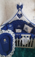 Load image into Gallery viewer, Luxury baby bedding 120x60 personalised by embroidery, 100% cotton
