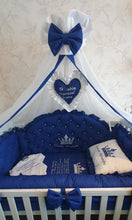 Load image into Gallery viewer, Luxury baby bedding 120x60 personalised by embroidery, 100% cotton
