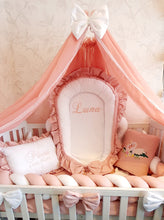 Load image into Gallery viewer, Luxury baby bedding 140x70 personalised by embroidery and vinyl, 100% cotton
