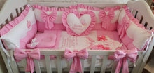 Load image into Gallery viewer, Luxury baby bedding 140x70, personalised by embroidery
