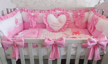 Load image into Gallery viewer, Luxury baby bedding 140x70, personalised by embroidery
