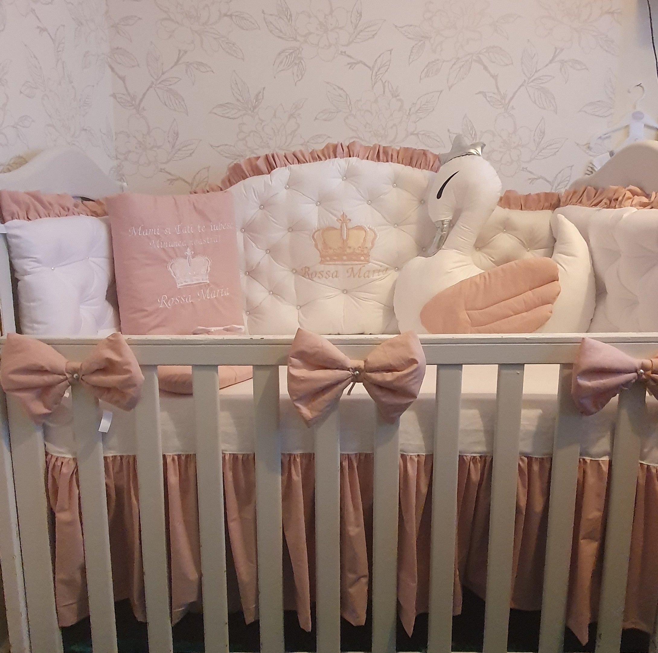 Luxury baby bedding 120x60 personalised by embroidery, 100% cotton